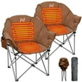 thumbnail image 1 of MOPHOTO Oversized Heated Camping Chair, Patio Lounge Chairs with 3 Heat Levels, Portable Folding Heated Chair Round Moon Saucer Folding Lawn Chair Outdoor Chair for Camping, Lounge Patio, 2 Pack, 1 of 1