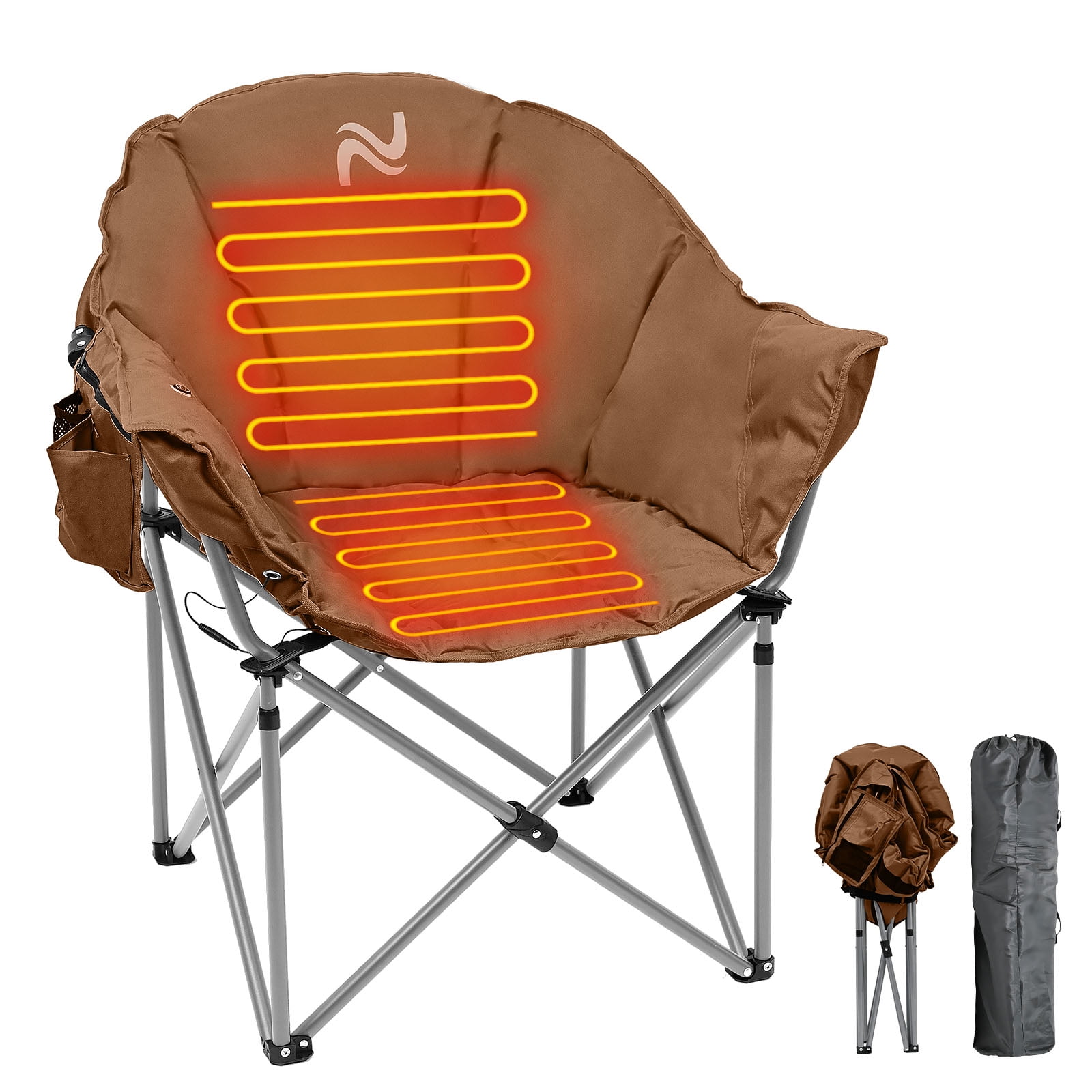 MOPHOTO Heated Camping Chair Heated Folding Chairs for Outdoor Sports