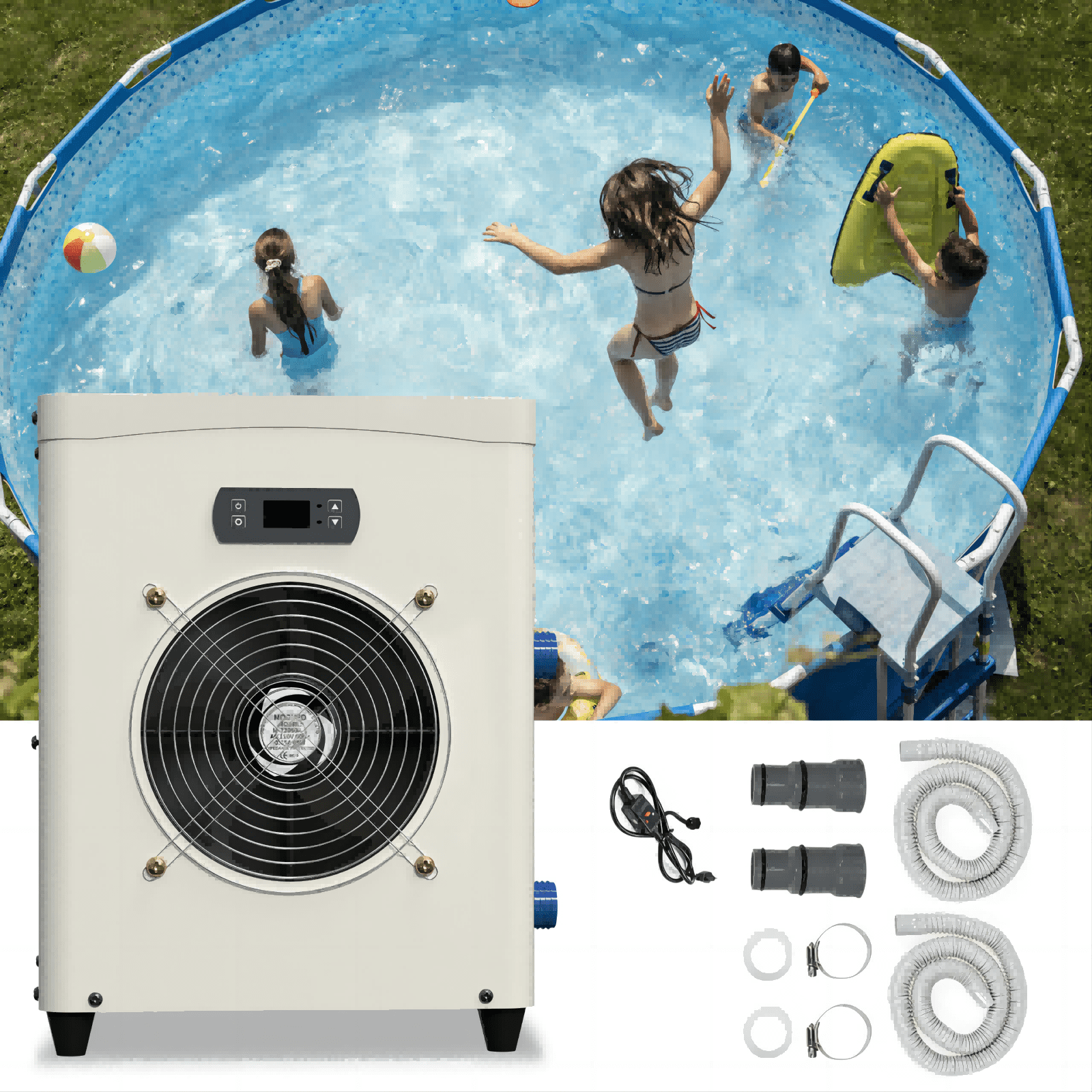MOPHOTO Pool Heater, 14331 BTU Swimming Pool Heat Pump, Above Ground