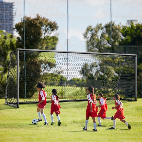 MOPHOTO Aluminum Soccer Goals for Backyard,18x7 FT Competition Practice Training Goals,Portable Soccer Training Equipment,Moveable Weatherproof for Adults Youth Outdoor