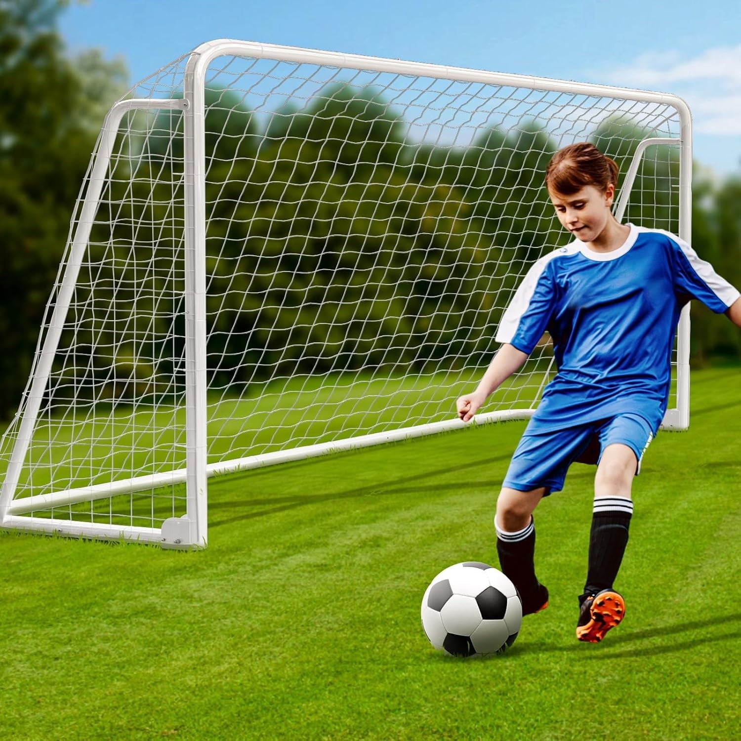 MOPHOTO Steel Soccer Goals for Backyard,10