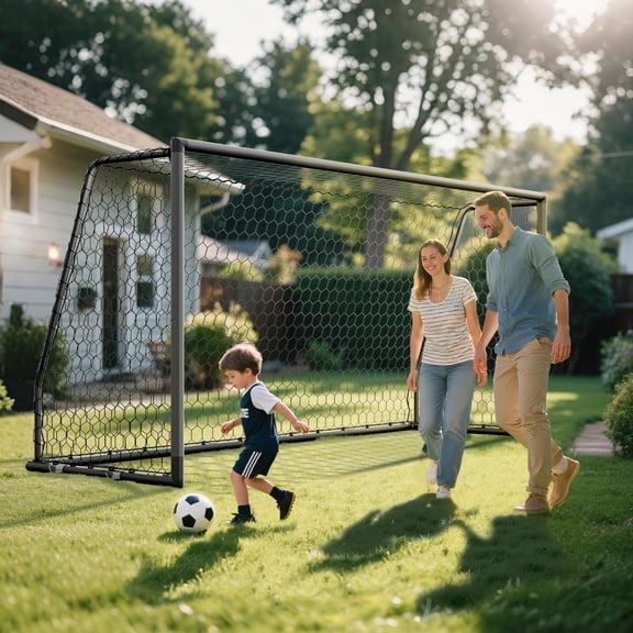 MOPHOTO Aluminum Soccer Goals for Backyard,12x6 FT Competition Practice Training Goals,Portable Soccer Training Equipment,Moveable Weatherproof for Adults Youth Outdoor