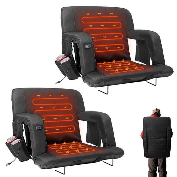 MOPHOTO Stadium Seats for Bleachers, Bleacher Seat with Back Support,Folding Stadium Seat Bleacher Chair,Portable Stadium Chairs for Outdoor Sport Events,2 pack