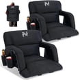 thumbnail image 1 of MOPHOTO 21IN Wide Stadium Seats with Back Support,Thick Bleacher Chairs with Comfy Cushion,6 Reclining Positions Stadium Chair Bleacher Chairs with Armrests,Ultimate Comfort for Sports Events(2 pack), 1 of 9