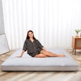 thumbnail image 1 of MOPHOTO Upgraded Extra Thick Japanese Futon Mattress, Floor Mattress with Storage Bag, Roll Up Mattress Tatami Mat, Folding Sleeping Padded Futon Mattress Portable Camping Mattress, Gray, Twin, 1 of 8