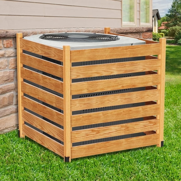 MOPHOTO 36" W x 36" H Wood Fence Panel with Planter Box Outdoor Fence Privacy Screen,Air Conditioner Fence Trash Can Fence Pool Equipment Enclosure Fence,Fence Panels for Outside,3 Panel