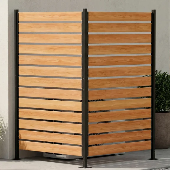 MOPHOTO Wood Fence Panels 38" W x 60" H Outdoor Fence Privacy Screen,Air Conditioner Fence Trash Can Fence Pool Equipment Enclosure Fence, Fence Panels for Outside,2 Panels