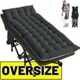 thumbnail image 1 of MOPHOTO XXL Oversized Adults & Kids Folding Cot Black Camping Cot, Outdoor Sleeping Bed with Mattress & Carry Bag, 78" x 32" x 18", Fold Beds Cot with Mattress, 1 of 9