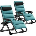 thumbnail image 1 of MOPHOTO Zero Gravity Chair Foldable Reclining Lounge Chair with Headrest & Cup Holder for Indoor Outdoor, Patio Recliner Folding Reclining Chair Support 440lbs, for Beach Poolside Backyard, 2 Pack, 1 of 8