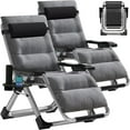 thumbnail image 1 of MOPHOTO Zero Gravity Chair Foldable Reclining Lounge Chair with Headrest & Cup Holder for Indoor Outdoor, Patio Recliner Folding Reclining Chair Support 440lbs, for Beach Poolside Backyard, 2 Pack, 1 of 8