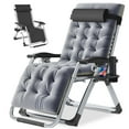 thumbnail image 1 of MOPHOTO Gray Zero Gravity Chair, Lawn Recliner, Reclining Patio Lounger Chair, Folding Portable Chaise with Detachable Soft Cushion, Cup Holder, Headrest, 1 of 11