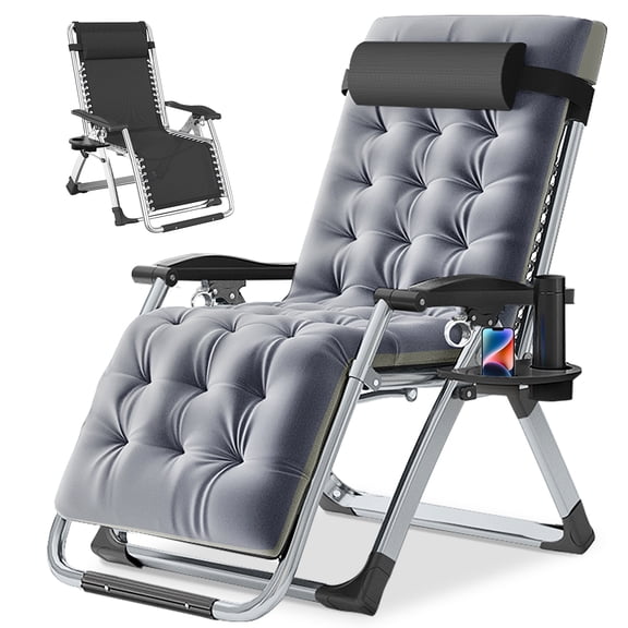 MOPHOTO Zero Gravity Chair, Lounge Chair Patio Folding Recliner for Adults Kids, Portable Chaise Lounge with Pearl Cotton Pad, 440 lbs