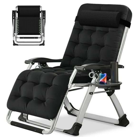 MOPHOTO Zero Gravity Chair, Oversize Lounge Chair Patio Folding Recliner for Adults Kids, Portable Chaise Lounge with Pearl Cotton Pad, 440 lbs