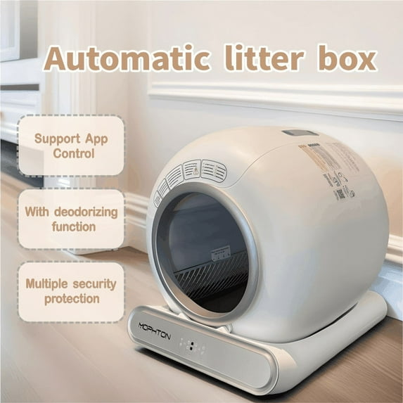 MOPHTION Automatic Cleaning 65L Large Litter Box with Bucket Trash Can, Removable Filter Chassis, Multi-Cat