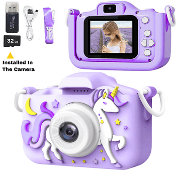 MOPO Kid Camera 3 8 Years for Girl Toy Digital Camera for Children Dual 2 0inch 32GB Purple 1