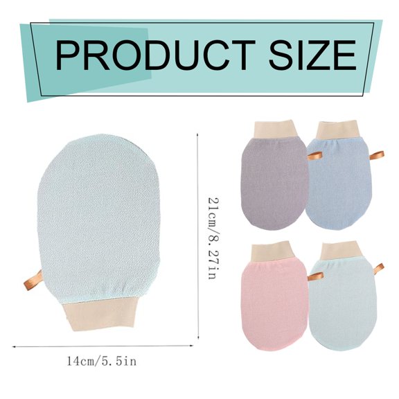 MOPOOR 2 PCS Exfoliating Glove Deep Glow Exfoliating Glove Body Scrub for Body Scrub, Keratosis Pilaris and Self Tanning Removal. Easily Smooth Skin Surface,Premium Exfoliating Mitt for Body