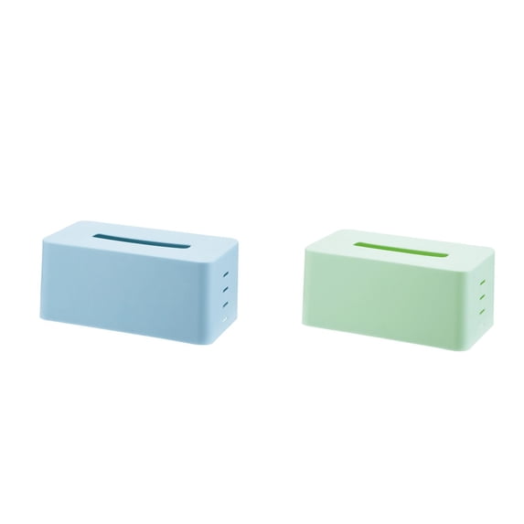 MOPOOR 2PCS Acrylic Tissue Box Cover,Tissue Box Cover Rectangular Facial Tissue Holder Case Dispenser for Bathroom Kitchen Bedroom Office 