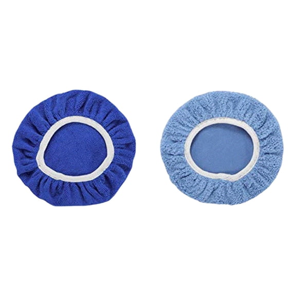 MOPOOR 2PCS Buffer Pads Car Polisher Bonnet Orbital Buffer Bonnets Microfiber Polishing Pad Cover,Soft Microfiber Polishing Bonnet Buffing Pad Cover