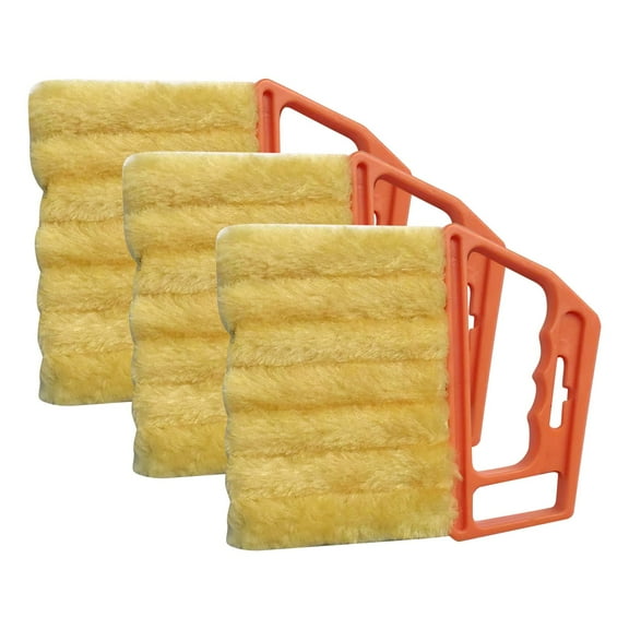 MOPOOR 3 PCS Blind Cleaner Duster Tool,Shutter Cleaner Brush,Blinds Air Conditioner Keyboard Fan Duster Dirt Housekeeping Tool,Washable 7 Fingers Dusting Cleaner and Air Vent Cleaner