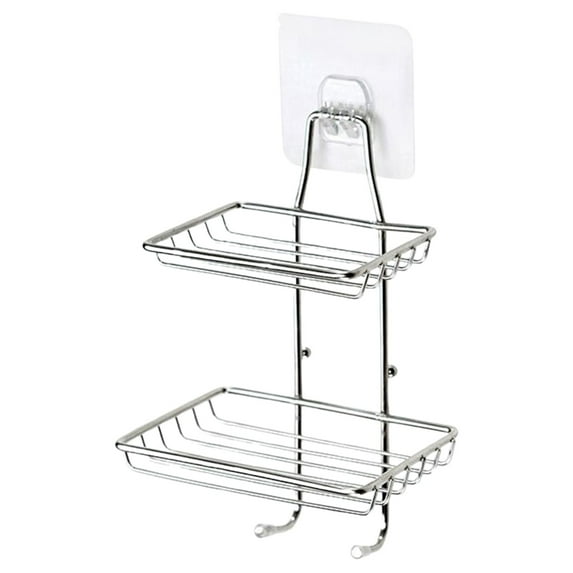 MOPOOR 304 Stainless Steel Soap Dish Holder,Storage Soap Saver Wall Mounted for Kitchen Sink Bathroom Shower,Drainable and Rust Proof,for Bathroom Shower Kitchen Counter Top