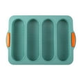 thumbnail image 1 of MOPOOR 4-Cavity Silicone Bread Loaf Pan, Nonstick Sourdough Loaf Pan & Heat Resistant Baguette Bread Pan, Bread Pans for Homemade Bread, Silicone Molds for Hot Dog Baking Hoagie Rolls, 1 of 3