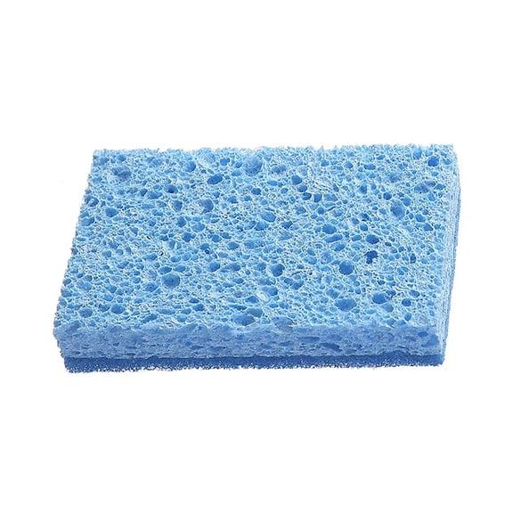 MOPOOR Blue Natural Wood Pulp Cotton Dishcloth Cleaning Sponge Wipe Scrub Bowl Brush Pot Kitchen Scouring Pad for Kitchen Cleaning,Dishes and Pots,Kitchen Scrubbers,Compostable, Biodegradable