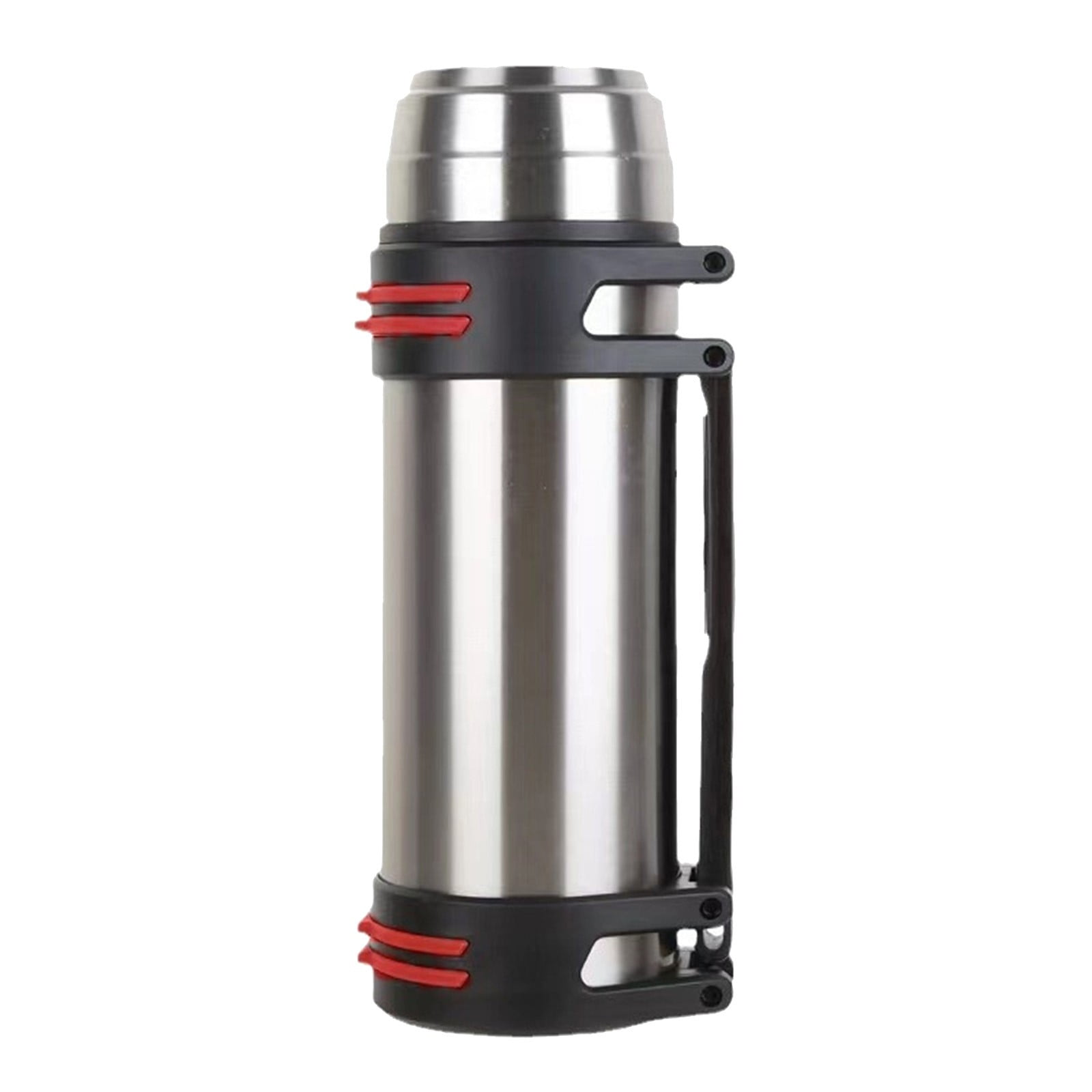 MUCR 88oz Large Coffee Thermo - 2500ml Insulated Stainless Steel Water Bottle With Cup & Handle, Keeps Drinks Hot/Cold 24hr, For Camping, Fishing, Work (Black)