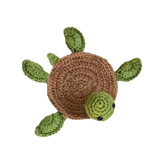 MOPOOR Cute Turtle Mug Blanket Handmade Crochet Mug Blanket Crochet Turtle Mug for Drinks, Funny Handmade Woven Coaster Set, Cute Turtle Shaped Mug Cup Mat Table Desk Decoration 