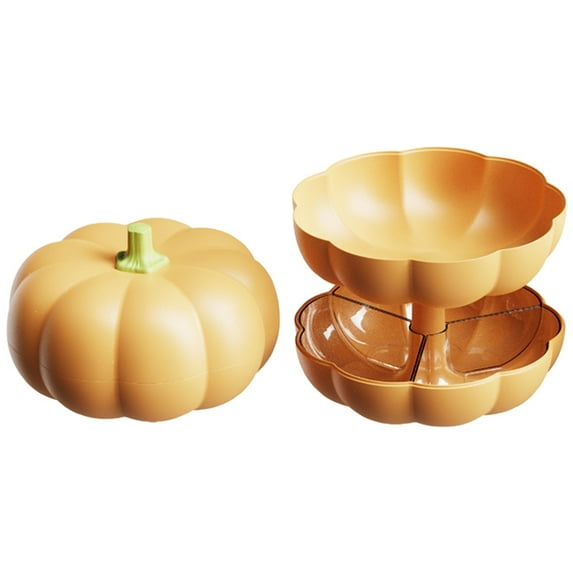 MOPOOR Detachable Pumpkin Shape Snack Box with Lid, Candy Nut Serving Container for Halloween Thanksgiving Fall Festival Party Supply,Fall Decorations for Home Snack Box