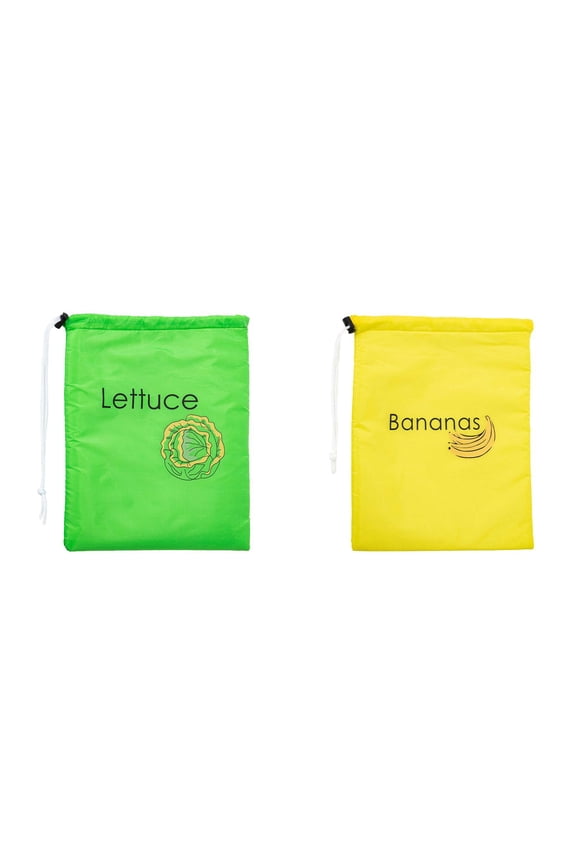 Drawstring Design Storage Bag Banana Storage Bag,Banana & Lettuce Fresh Reusable Produce Bags – Vegetable & Fruit Storage Bags with Foil Lining for Freshness, Freezer & Refrigerator Safe