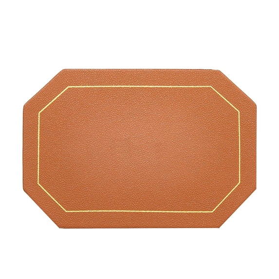 MOPOOR Faux Leather Vinyl Placemats, Waterproof Wipeable Anti Slip Place Mats, Heat Resistant Reversible PU Table Mats for Kitchen Dining Indoor & Outdoor,Easy to Clean 