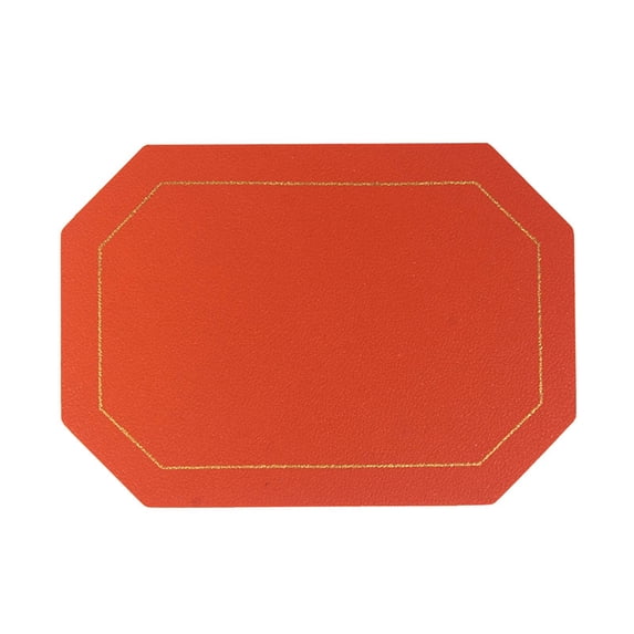 MOPOOR Faux Leather Vinyl Placemats, Waterproof Wipeable Anti Slip Place Mats, Heat Resistant Reversible PU Table Mats for Kitchen Dining Indoor & Outdoor,Easy to Clean 