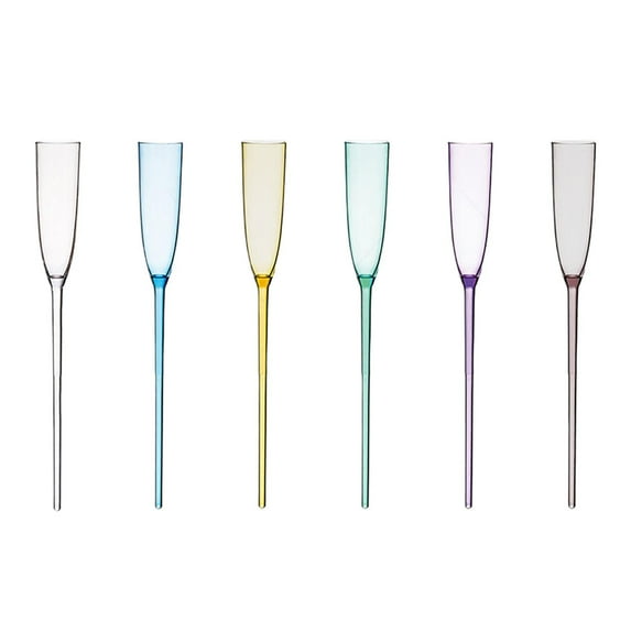 MOPOOR Floating Champagne Flutes Floating Champagne Glasses,Glass Champagne Flutes Bouquet Vintage Acrylic Colorful Transparent Glasses for Cocktail Drinking Cup for Party Wedding