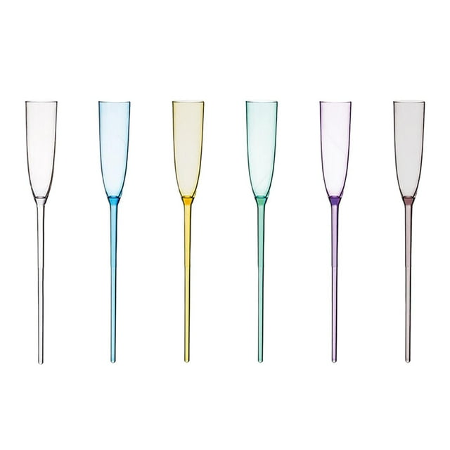 MOPOOR Floating Champagne Flutes Floating Champagne Glasses,Glass Champagne Flutes Bouquet Vintage Acrylic Colorful Transparent Glasses for Cocktail Drinking Cup for Party Wedding