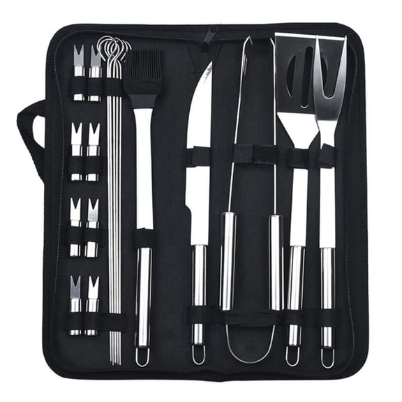 MOPOOR Grill Set Barbecue Combination Tools,Stainless Steel Grill Accessories Premium Complete Indoor and Outdoor Grill Tool Set for Friends and Family, Grilling Gifts for Men & Dad -Grill Tools Kit