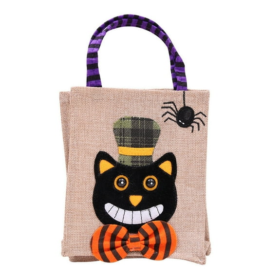 MOPOOR Halloween Non-Woven Bags Reusable Trick or Treat Tote Gift Bag Pumpkin Ghost Bat Mummy Monster Cat Party Favor Candy Bag with Handle for Halloween