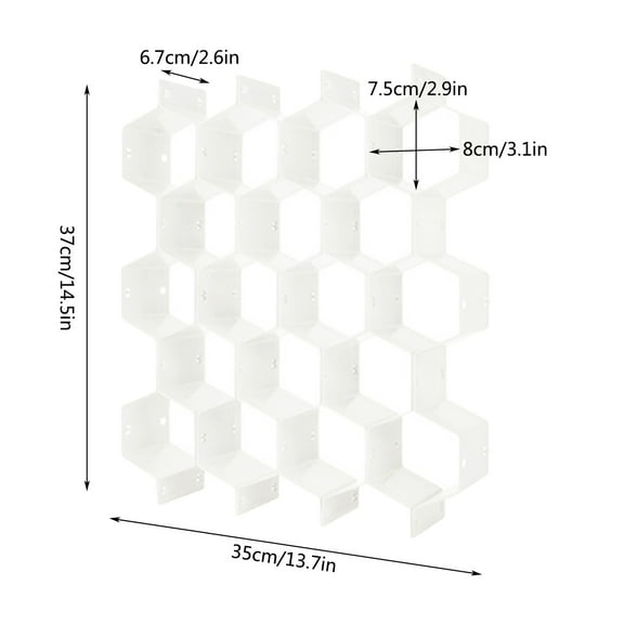 MOPOOR Honeycomb Compartment Drawer Storage Plastic Storage Box Lattice Divider,DIY Grid Honeycomb Drawer Divider for Underwear Belt Scarf Socks