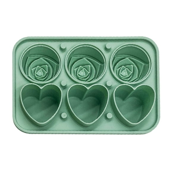 MOPOOR Ice Cube Tray, Rose Ice Cube Trays With Covers, 6 Cavity Silicone Rose Ice Ball Maker, Easy Release Large Ice Cube Form for Chilled Cocktails, Whiskey, Bourbon & Homemade Juice