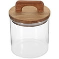thumbnail image 1 of MOPOOR Large Glass Jar with Airtight Lid Glass Canister, Glass Food Containers Wooden Lid Suit for Kitchen Pantry for Flour, Tea, Coffee Beans, Sugar, Cookies, 1 of 8