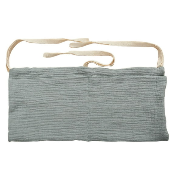 MOPOOR Linen Bedside Hanging Storage Bag,Nursery Organizer for Clothing Hanging Storage Bag 5 Pockets Bedside Pockets Bedside Storage Bag Caddy Hanging Organization