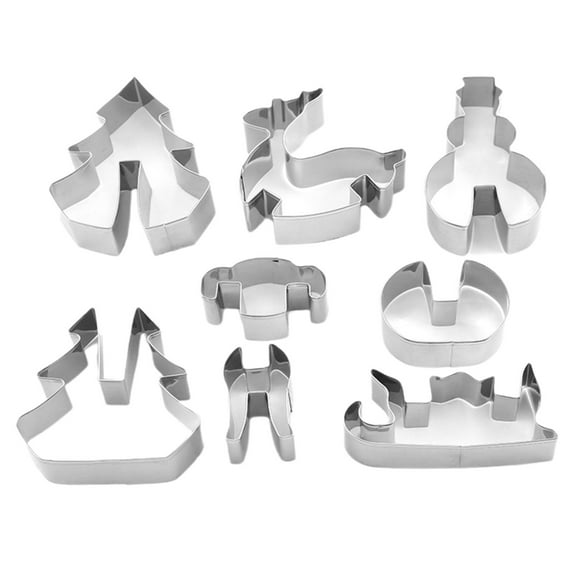 MOPOOR Mini Christmas Cookie Cutters Set Stainless Steel Cookie Cutter Set for Baking -Baking Holiday Cookie DIY Cutter Adorable Cookie Baking Candy Silver