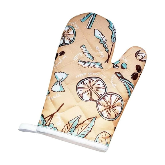 MOPOOR Oven Mitts,Shell and Nice Printing Cotton Lining, Heat Resistant to 500 F Kitchen Oven Gloves Pot Holder for Kitchen,Cooking,Baking,Grilling