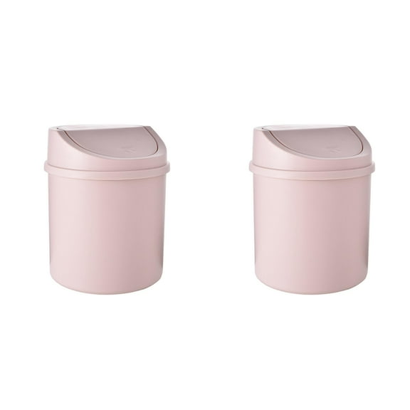 MOPOOR Plastic Trash Can with Rotating,with Removable Swing-Top Lid - Small Garbage Bin for Kitchen, Bathroom, Bedroom, Office - Compact Trash Can Fit Under Tables & Counters
