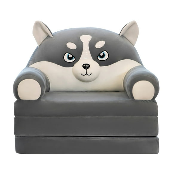 MOPOOR Plush Foldable Sofa Backrest Armchair 2 In 1 Foldable Sofa Cute Cartoon Lazy Sofa Open Sofa Bed for Living Room Bedroom Without Liner Filler