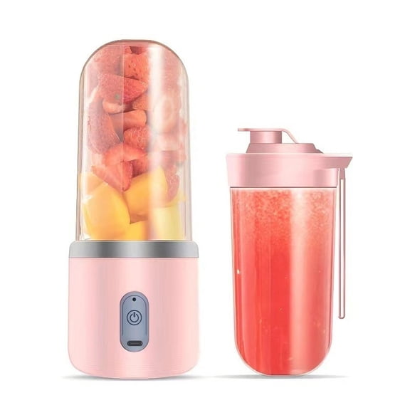 MOPOOR Portable Personal Mini Bottle Travel Electric Smoothie Maker Fruit Juicer Cup with 13.5 Oz Bottles 6 and USB Rechargeable Batteries for Juice Shakes,Electric Smoothie Blender Maker