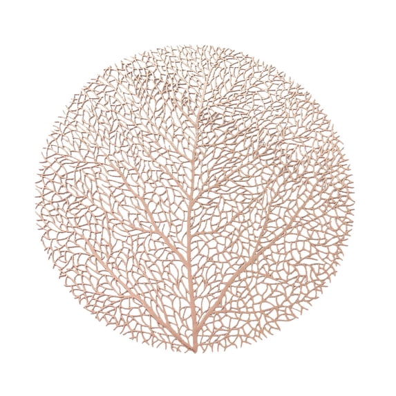 MOPOOR Pressed Vinyl Metallic Placemats in Matte Rose Gold, PVC Gold Hot Pad and Modern Table Accent, Perfect as Wedding Centerpiece Placemats and Contemporary Home Decor