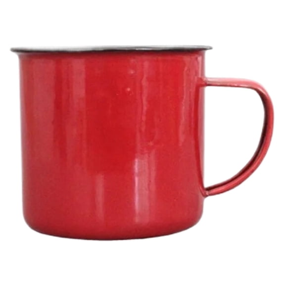 MOPOOR Red Enamel Mug Retro Style Camping Cup with Handle Portable Lightweight Coffee & Tea Mug for Outdoor Picnic Home & Kitchen Enamel Coffee Tea Camping Cup Mugs,Healthy & Bright Colors