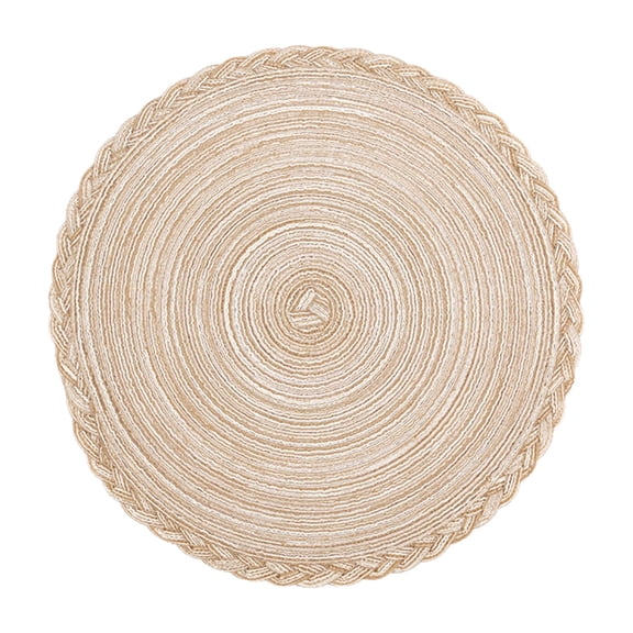 MOPOOR Round Cotton Yarn Placemat Handwoven Non Plate Mat Home Use Insulated and Bowl Mat Western Style Dining Table Mat,Round Place Mats Washable Table Mats Indoor Outdoor