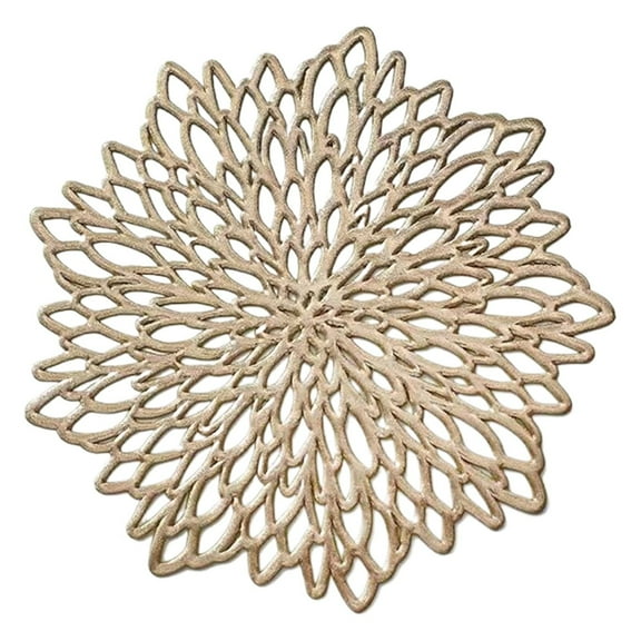 MOPOOR Round Placemats, Washable and Wipeable Kitchen Table Mates, Durable Vinyl Place Mats for Holiday, Wedding & Dinner Table Decoration, Suitable for Dining Room & Kitchen Daily Use