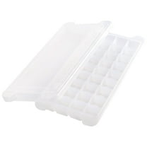 MOPOOR Silicone Ice Cube Tray with Leak-Proof Lid & Storage Bin for Freezer – BPA-Free 36-Piece Nugget Ice Molds, Spill-Resistant Cover & Ice Scoop Container Cover for Cocktail,Whiskey